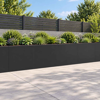 Retaining Wall 4 pcs 40 x 12 x 50 cm Steel Black