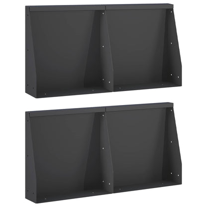 Retaining Wall 4 pcs 40 x 12 x 40 cm Steel Black