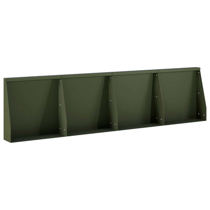Retaining Wall 4 pcs 40 x 12 x 40 cm Steel Olive Green