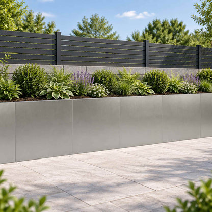 Retaining Wall 4 pcs 40 x 12 x 30 cm Stainless Steel Silver