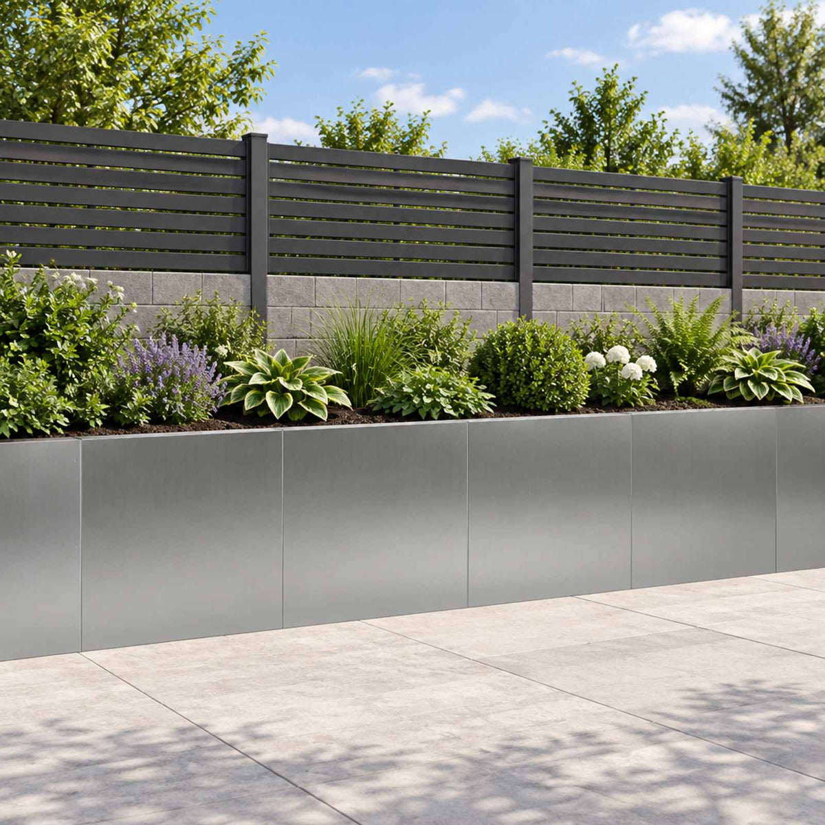 Retaining Wall 4 pcs 40 x 12 x 50 cm Galvanised Steel Silver