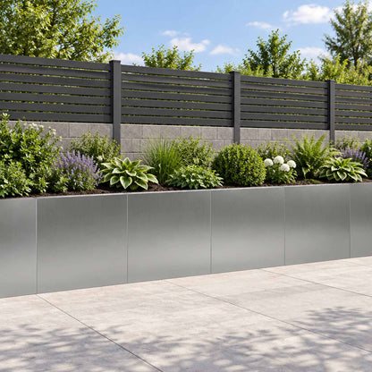 Retaining Wall 4 pcs 40 x 12 x 50 cm Galvanised Steel Silver