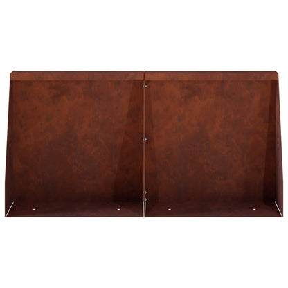 Retaining Wall 4 pcs 40 x 12 x 40 cm Weathering Steel Rusty