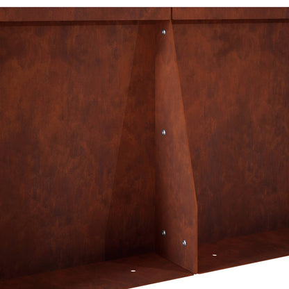 Retaining Wall 4 pcs 40 x 12 x 50 cm Weathering Steel Rusty