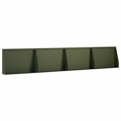 Retaining Wall 4 pcs 60 x 12 x 30 cm Steel Olive Green