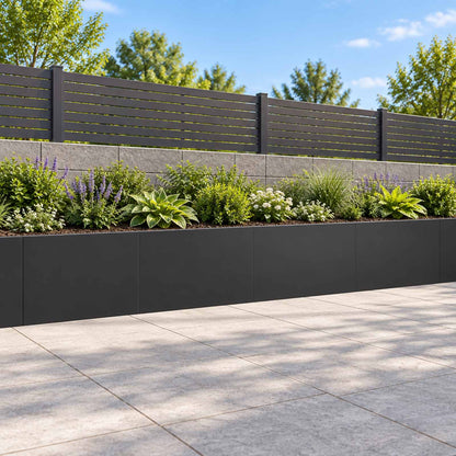 Retaining Wall 4 pcs 60 x 12 x 50 cm Steel Black