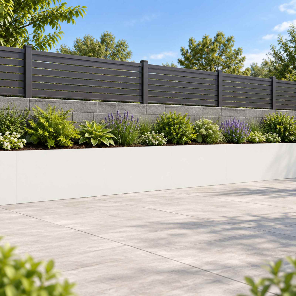 Retaining Wall 4 pcs 60 x 12 x 50 cm Steel White