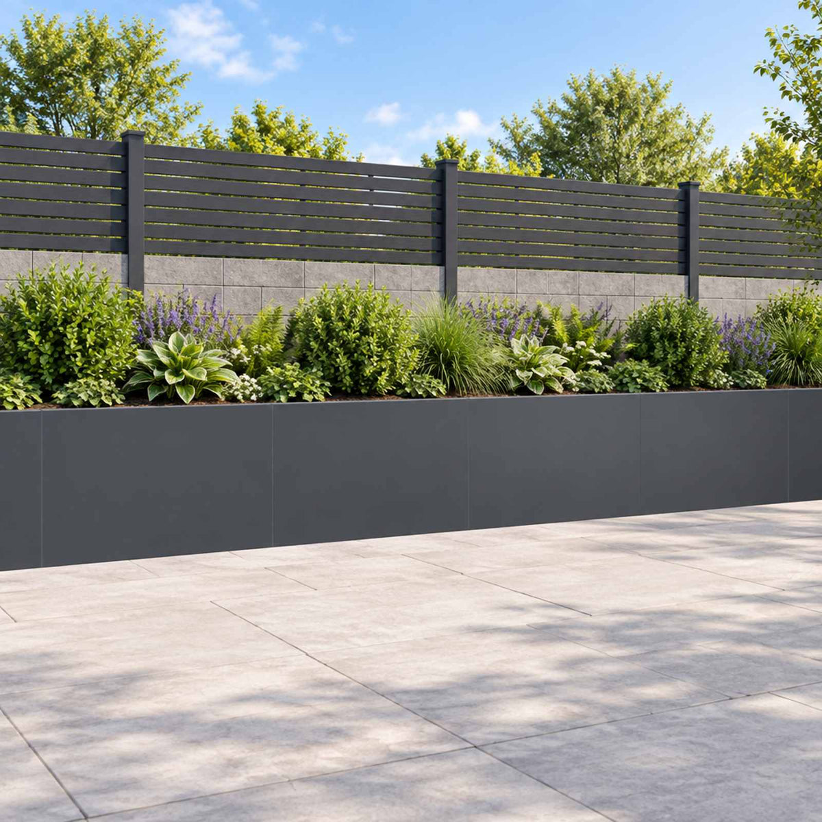 Retaining Wall 4 pcs 60 x 12 x 50 cm Steel Anthracite
