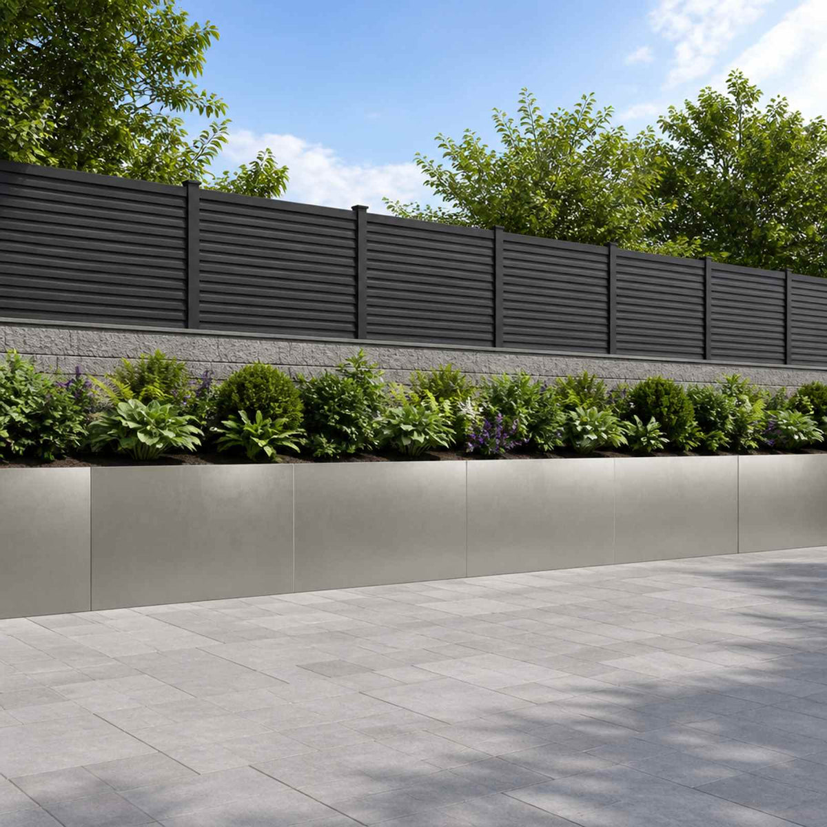 Retaining Wall 4 pcs 60 x 12 x 30 cm Stainless Steel Silver