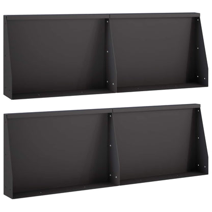 Retaining Wall 4 pcs 60 x 12 x 50 cm Steel Black