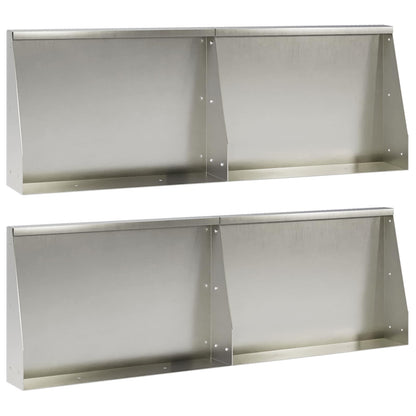 Retaining Wall 4 pcs 60 x 12 x 50 cm Stainless Steel Silver
