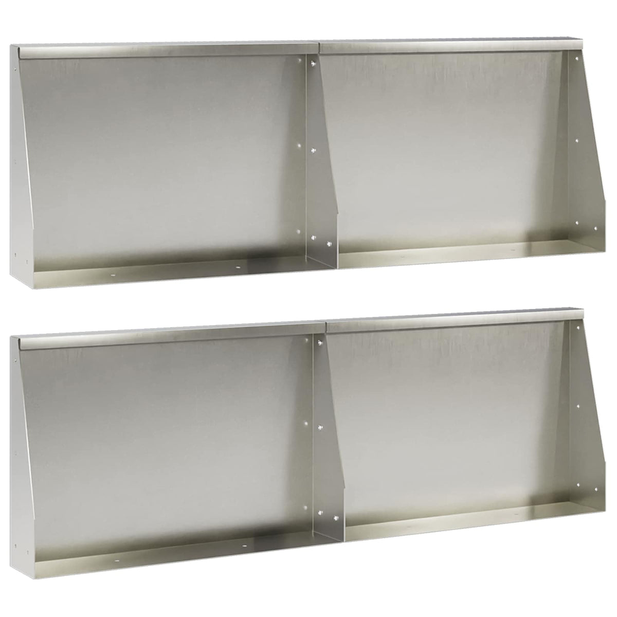 Retaining Wall 4 pcs 60 x 12 x 50 cm Stainless Steel Silver