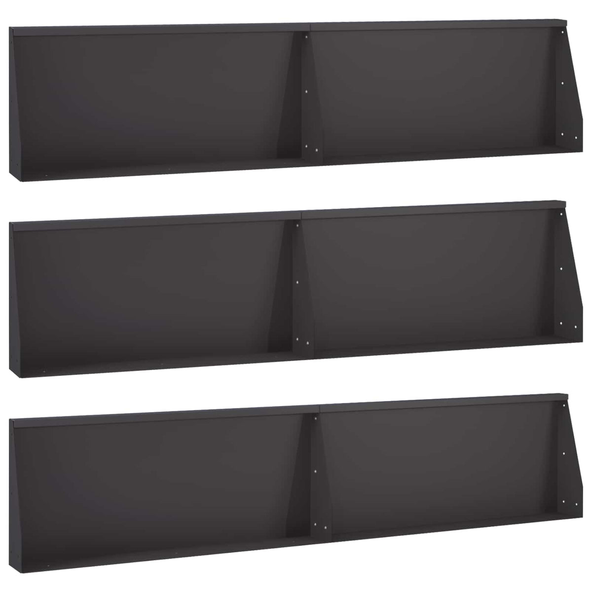 Retaining Wall 6 pcs 100 x 12 x 30 cm Steel Black