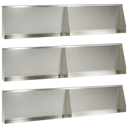 Retaining Wall 6 pcs 100 x 12 x 30 cm Stainless Steel Silver