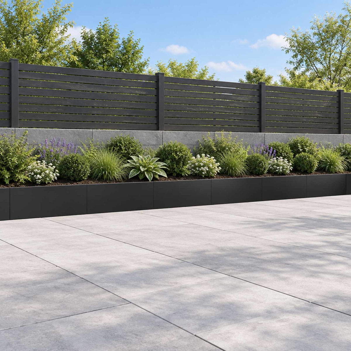 Retaining Wall 6 pcs 100 x 12 x 30 cm Steel Black