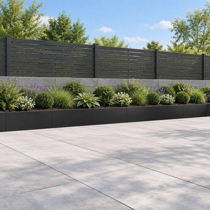 Retaining Wall 6 pcs 100 x 12 x 30 cm Steel Black