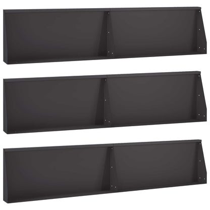 Retaining Wall 6 pcs 100 x 12 x 40 cm Steel Black