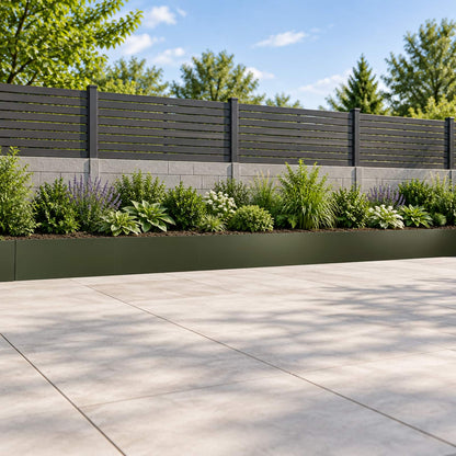 Retaining Wall 6 pcs 100 x 12 x 40 cm Steel Olive Green