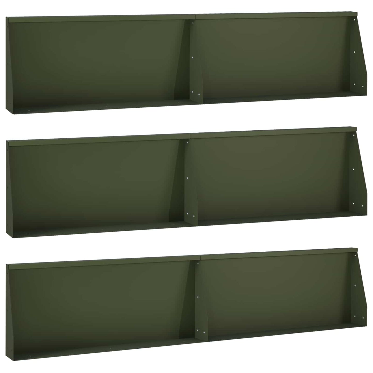 Retaining Wall 6 pcs 100 x 12 x 40 cm Steel Olive Green