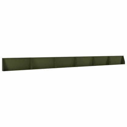 Retaining Wall 6 pcs 100 x 12 x 40 cm Steel Olive Green
