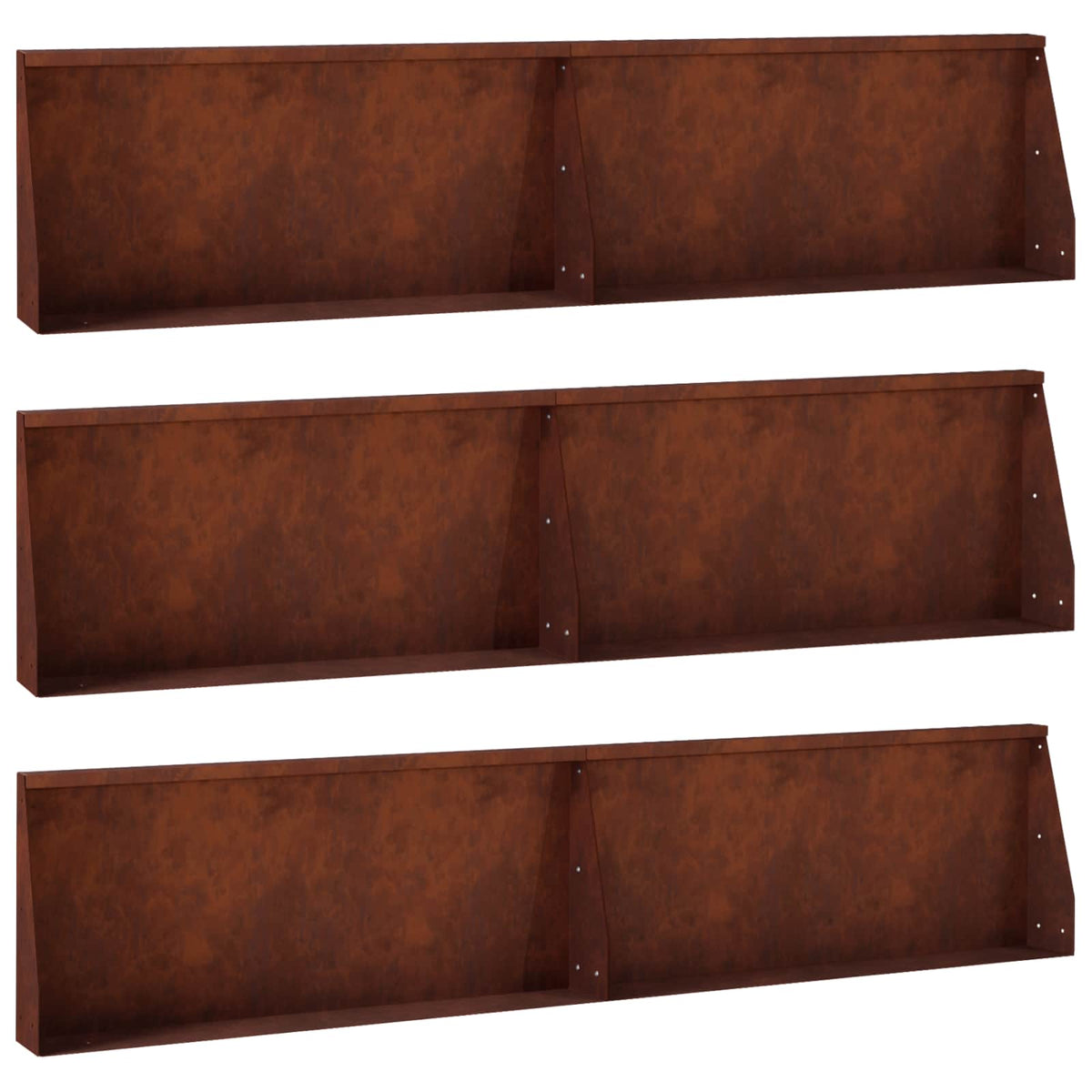 Retaining Wall 6 pcs 100 x 12 x 40 cm Weathering Steel Rusty