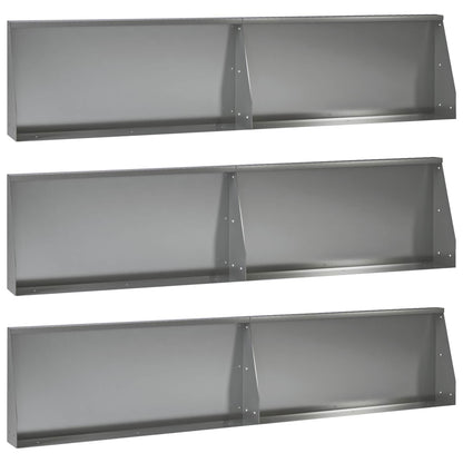Retaining Wall 6 pcs 100 x 12 x 50 cm Galvanised Steel Silver