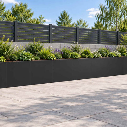 Retaining Wall 6 pcs 40 x 12 x 50 cm Steel Black
