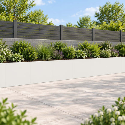 Retaining Wall 6 pcs 40 x 12 x 40 cm Steel White