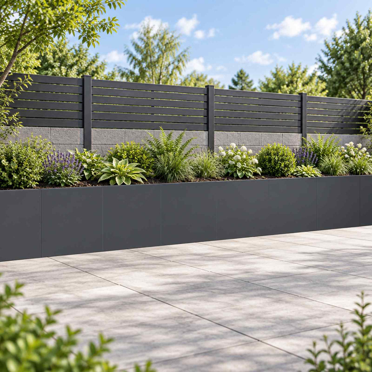 Retaining Wall 6 pcs 40 x 12 x 30 cm Steel Anthracite