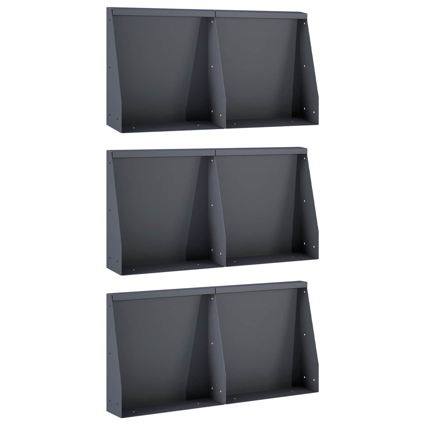 Retaining Wall 6 pcs 40 x 12 x 40 cm Steel Anthracite