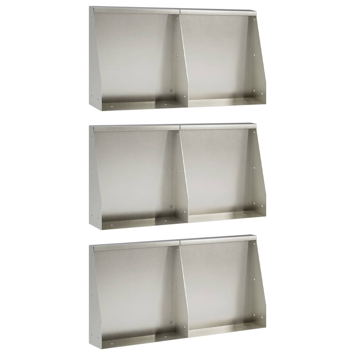 Retaining Wall 6 pcs 40 x 12 x 40 cm Stainless Steel Silver