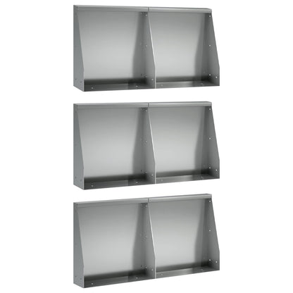 Retaining Wall 6 pcs 40 x 12 x 40 cm Galvanised Steel Silver