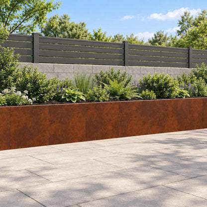 Retaining Wall 6 pcs 40 x 12 x 50 cm Weathering Steel Rusty