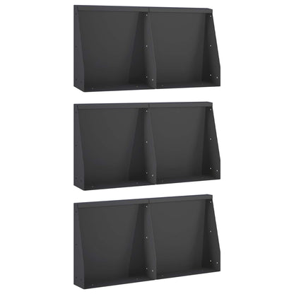Retaining Wall 6 pcs 40 x 12 x 50 cm Steel Black