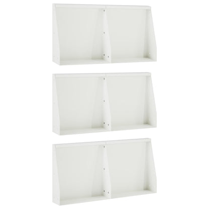 Retaining Wall 6 pcs 40 x 12 x 50 cm Steel White