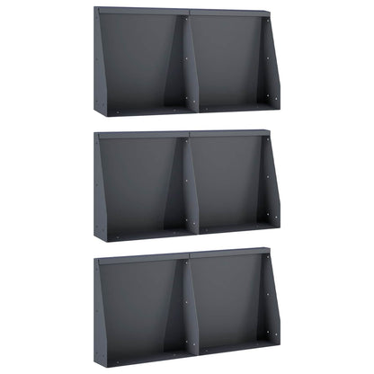 Retaining Wall 6 pcs 40 x 12 x 50 cm Steel Anthracite