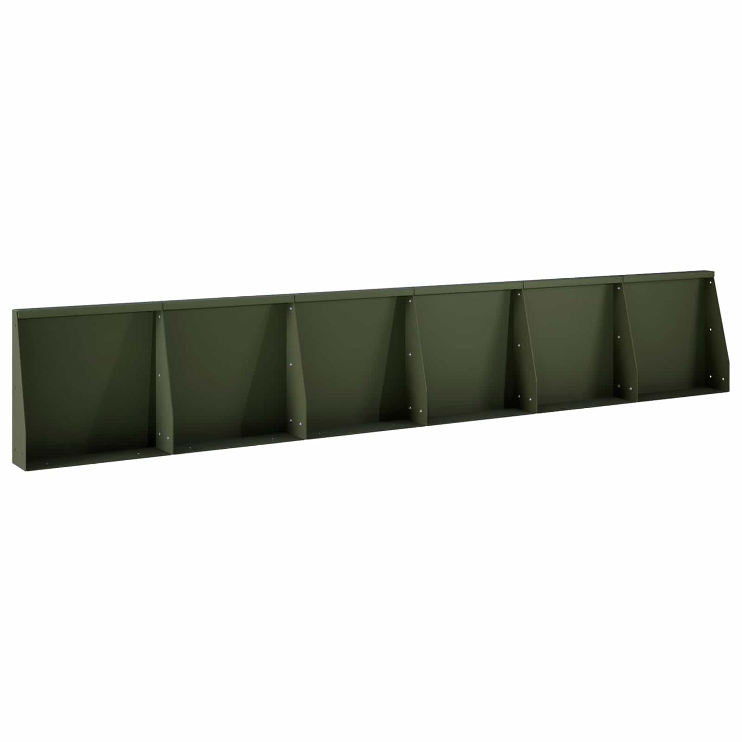 Retaining Wall 6 pcs 40 x 12 x 50 cm Steel Olive Green