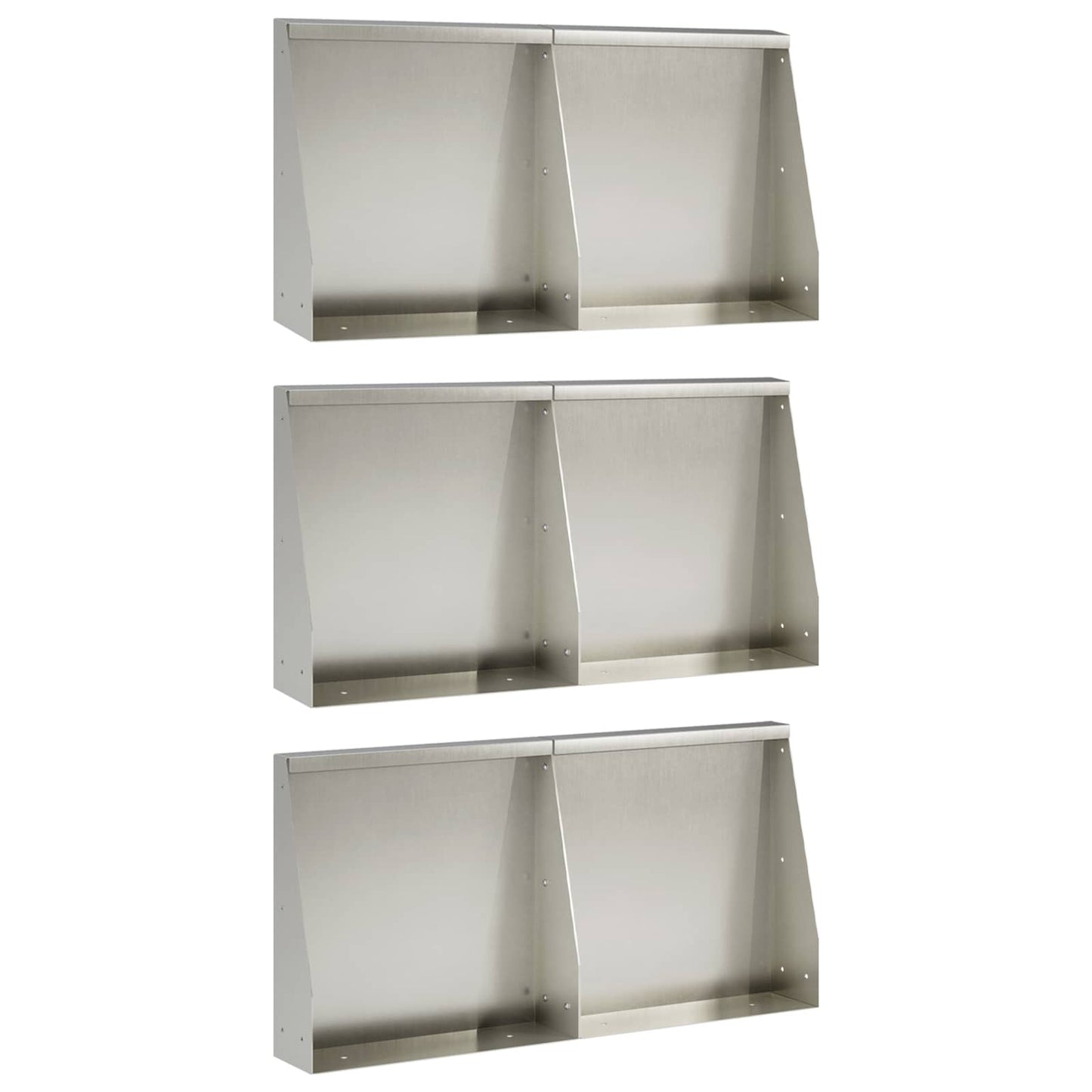 Retaining Wall 6 pcs 40 x 12 x 50 cm Stainless Steel Silver