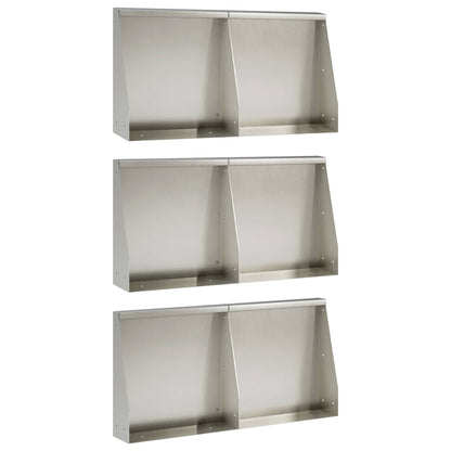 Retaining Wall 6 pcs 40 x 12 x 50 cm Stainless Steel Silver