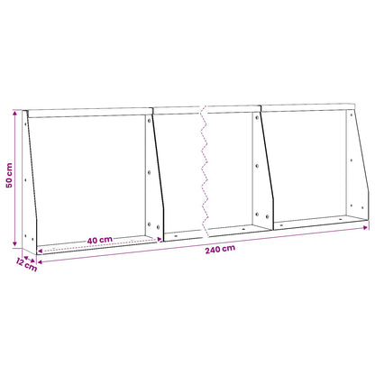 Retaining Wall 6 pcs 40 x 12 x 50 cm Weathering Steel Rusty