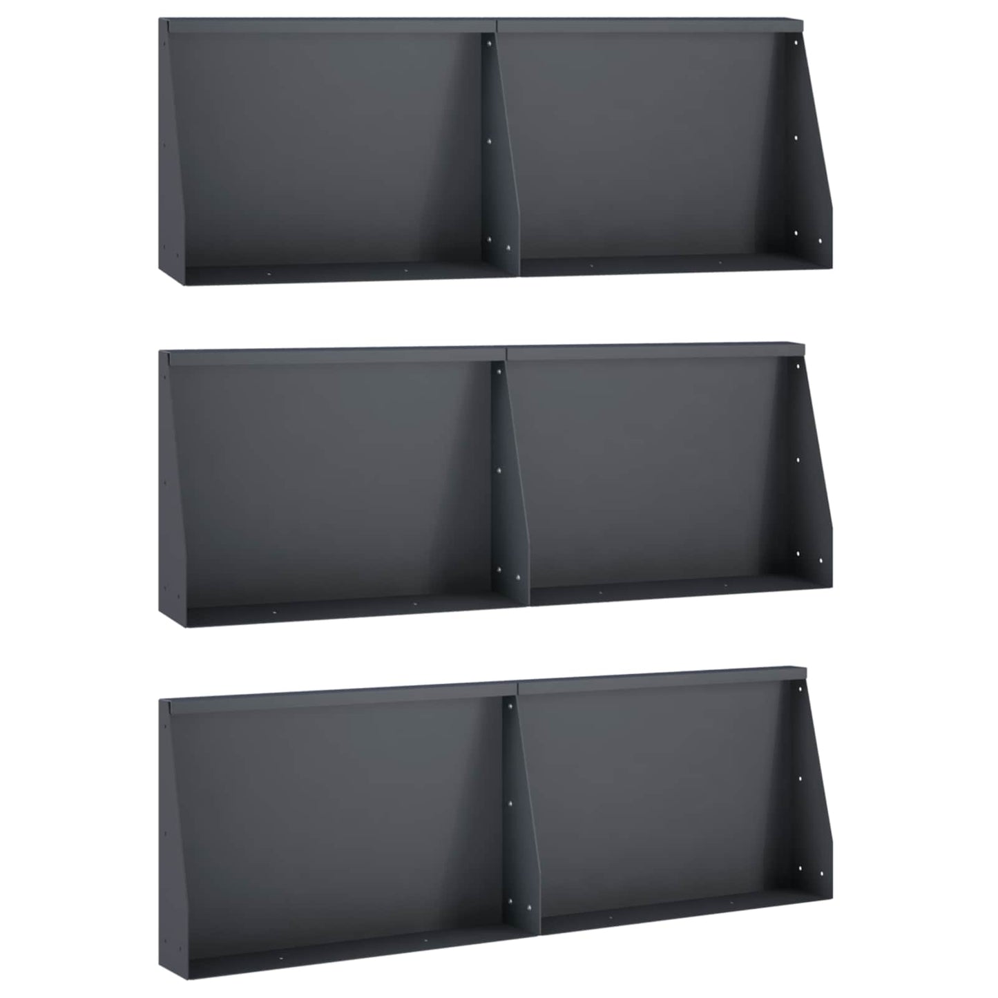 Retaining Wall 6 pcs 60 x 12 x 30 cm Steel Anthracite