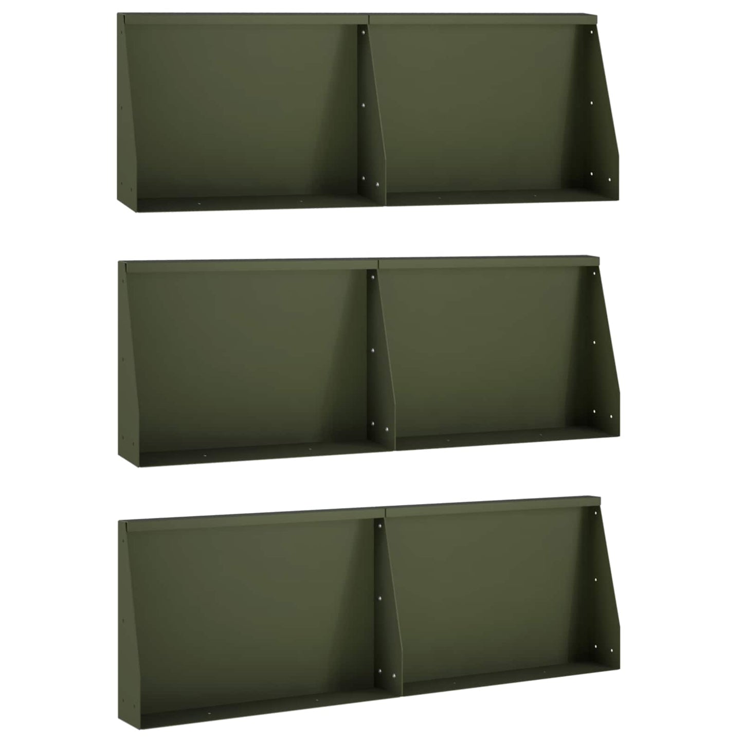 Retaining Wall 6 pcs 60 x 12 x 30 cm Steel Olive Green
