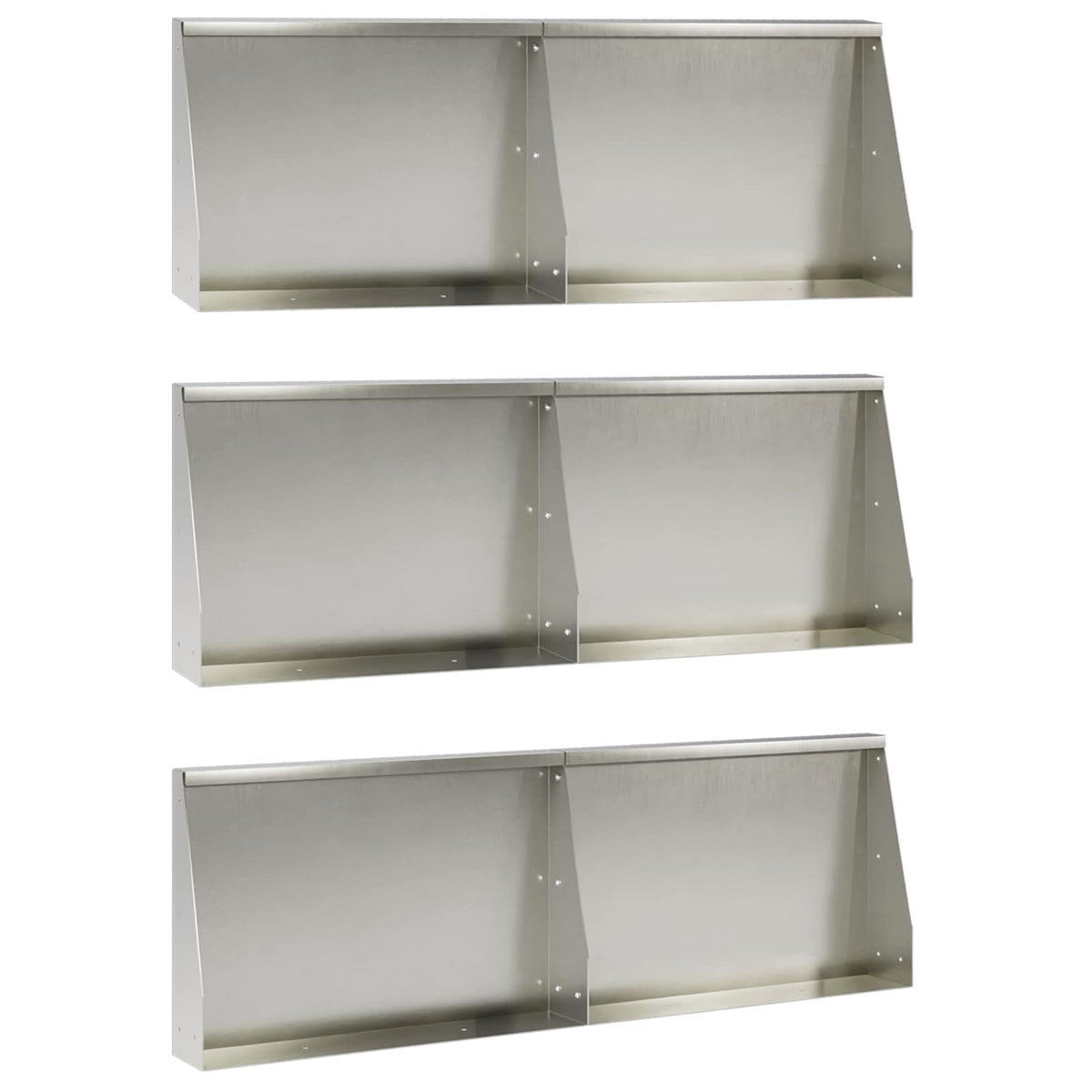 Retaining Wall 6 pcs 60 x 12 x 30 cm Stainless Steel Silver