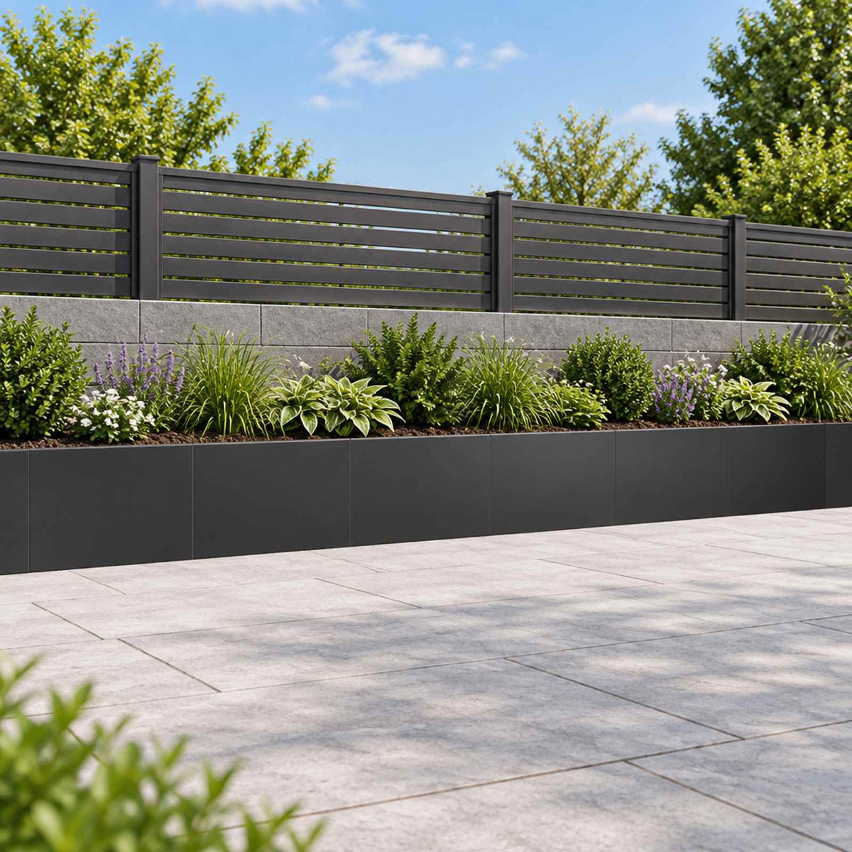 Retaining Wall 6 pcs 60 x 12 x 40 cm Steel Black