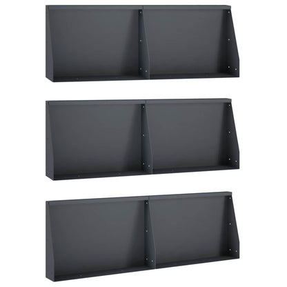 Retaining Wall 6 pcs 60 x 12 x 40 cm Steel Anthracite