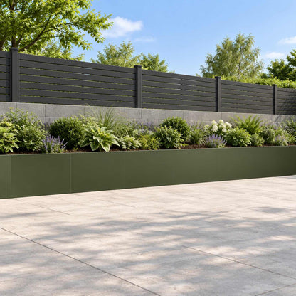 Retaining Wall 6 pcs 60 x 12 x 40 cm Steel Olive Green