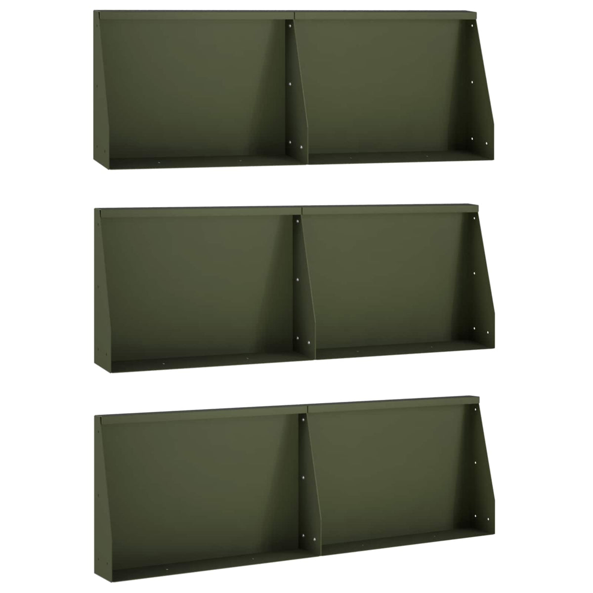 Retaining Wall 6 pcs 60 x 12 x 40 cm Steel Olive Green