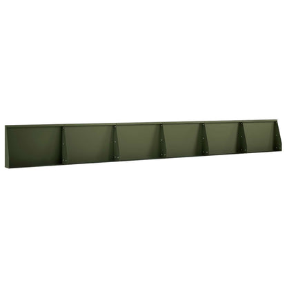 Retaining Wall 6 pcs 60 x 12 x 40 cm Steel Olive Green
