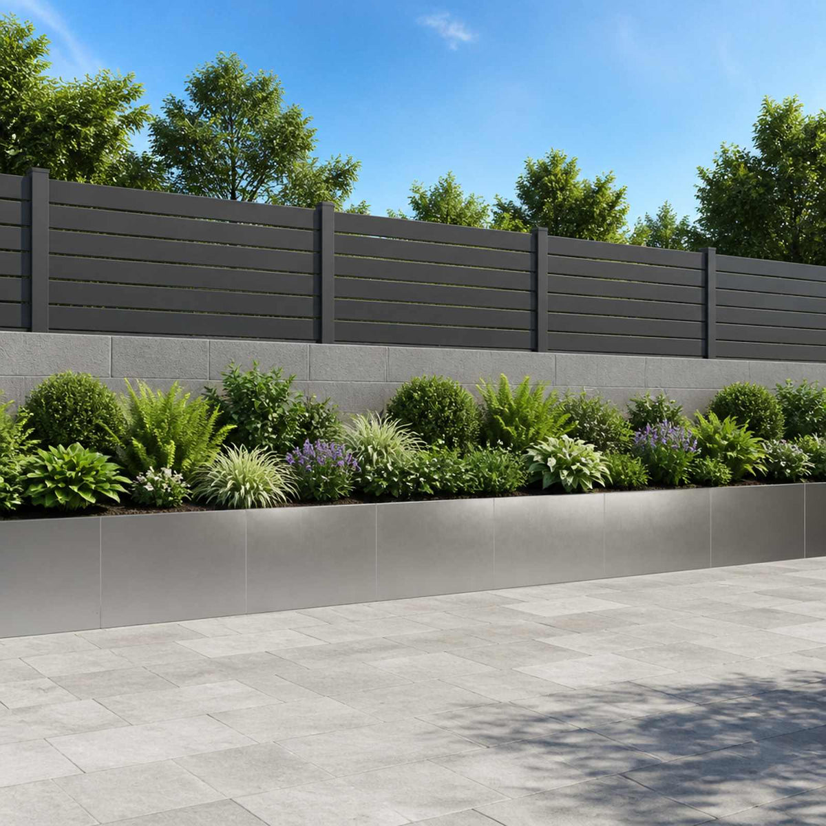 Retaining Wall 6 pcs 60 x 12 x 30 cm Stainless Steel Silver
