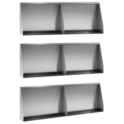 Retaining Wall 6 pcs 60 x 12 x 40 cm Galvanised Steel Silver